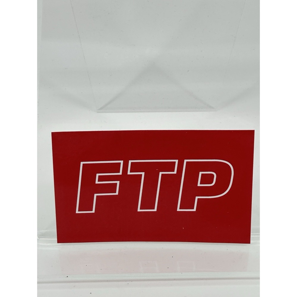 FTP Red Text Logo Sticker Decal White Outline